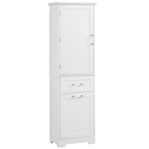 Tall Freestanding Bathroom Storage Cabinet With Adjustable Shelf And 2 Drawers