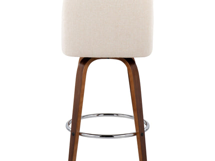 Toriano - Mid-Century Modern Fixed Height Counter Stool With Round Footrest (Set of 2)