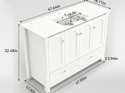 Bathroom Vanity With Sink Combo, 4 Soft Close Doors And 2 Drawers