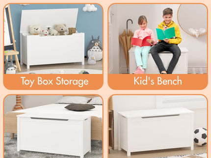 Toy Box Storage With Safety Hinged Lid