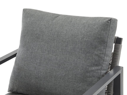 Modern Lounge Chair With Rope Accents And Cushions