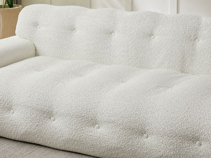 Cloud Series Minimalist Button Tufted Square Arm 3 Seater Sofa