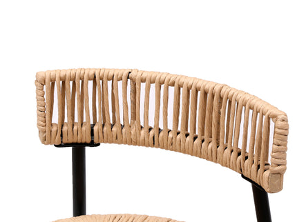 Boho Style Handwoven Paper Rope Counter Stools (Set of 2)