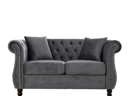 Chesterfield Sofa With Rolled Arms And Nailhead Trim