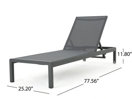 Outdoor Patio Chaise Lounge With 5 Reclining Positions