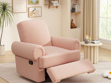Manual Swivel Recliner Rocker Chair With Adjustable Backrest