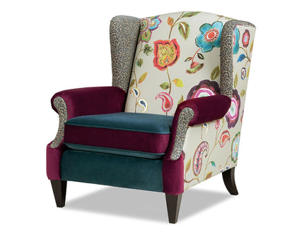 Anya - Wingback Accent Arm Chair - Blue