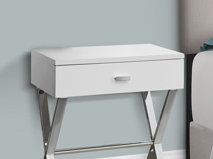 Accent Side X Table, Storage Drawer, Contemporary & Modern