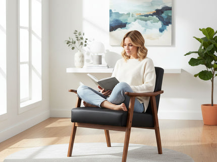 Accent Chair, Classic Mid Century Modern For Extra Seating