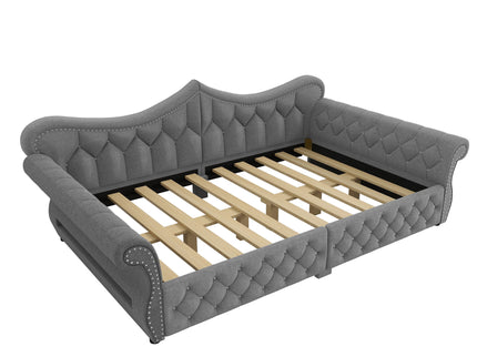 Upholstered Daybed With LED Lighting And Nailhead Trim
