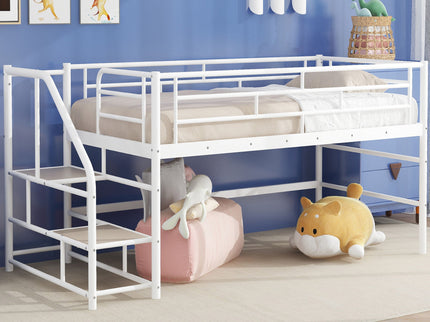 Loft Bed With Storage Stairs And Metal Frame