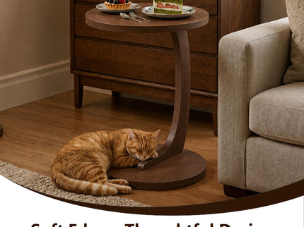 C - Shaped End Table With Sturdy Base