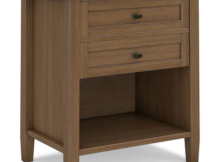 Warm Shaker - Bedside Table With 2 Drawers - Brown
