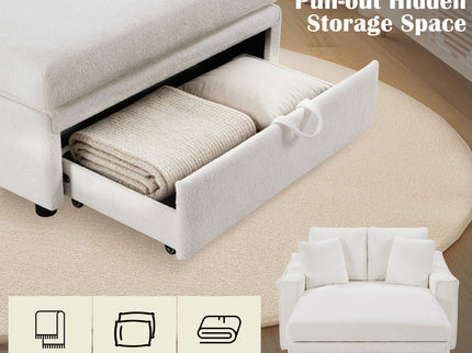 Modern Chaise Sofa With Hidden Storage For Living Room