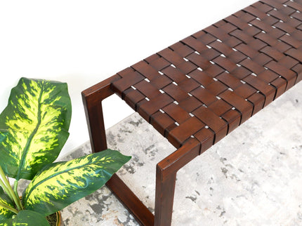 Christina - Bench - Cognac / Dark Brown / Tan