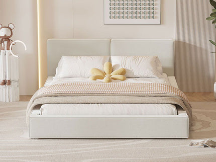 Upholstered Platform Bed, Grounded Bed With Solid Frame