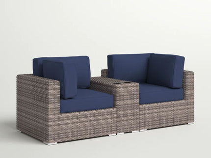 Outdoor Seating Group With Cushions 2 Person - Gray