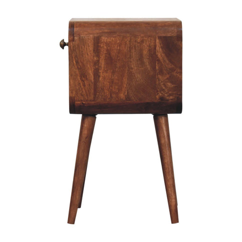 Mini California Curved Nightstand Wth Lower Slot