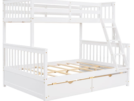 Bunk Bed With Ladders And 2 Storage Drawers