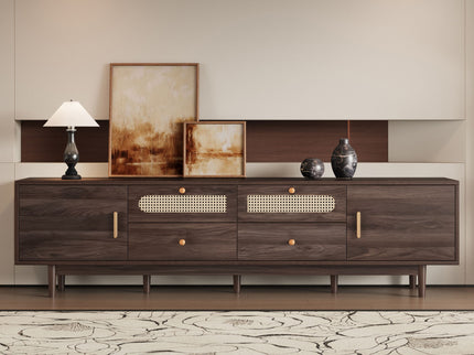 TV Stand With Drawers, Accent Entertainment Center For Living Room - Dark Brown