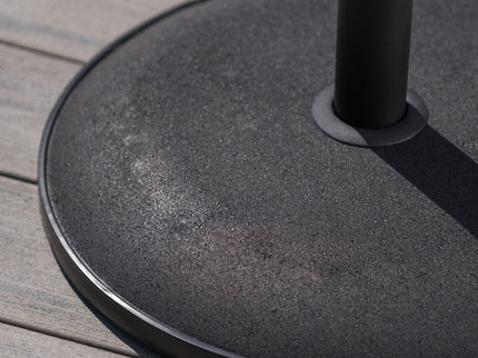 Stylish Concrete Umbrella Base With Iron Support Pole - Black