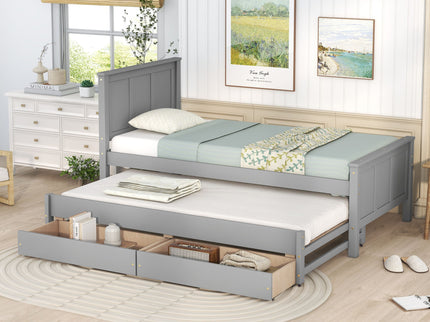 Platform Bed With Trundle And Drawers