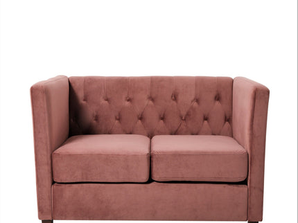 Button Tufted Loveseat, 2 Seater With Square Arm Couch For Living Room