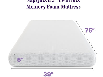 5" Memory Foam Mattress With Responsive Support And Breathable Cover