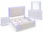 White / 4 Pc. Bed, Nightstand, Dresser, Mirror / Queen