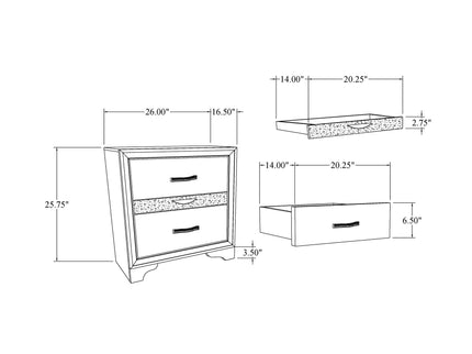 Ryder - Sparkle Nightstand - Gray