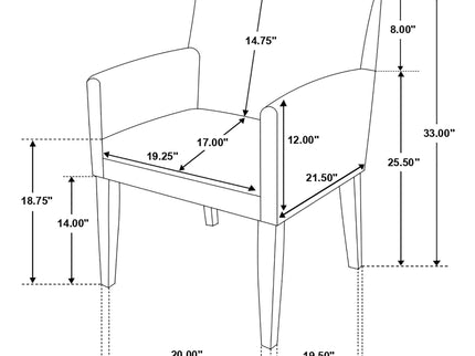 Yorkshire - Upholstered Dining Arm Chair With Cushioned Arms (Set of 2) - Gray