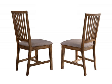 Open Slat Back Kitchen Side Chair (Set of 2) - Brown Oak