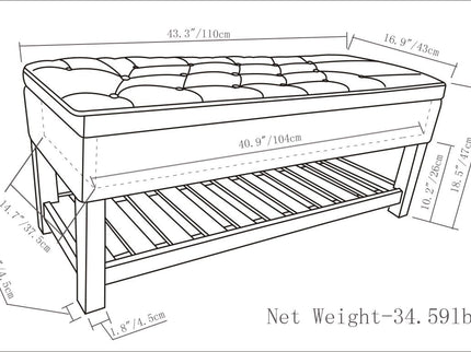 Lomond - Upholstered Storage Ottoman Bench