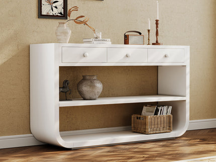 Console Table With 3 Soft Close Drawers & 2 Open Shelves
