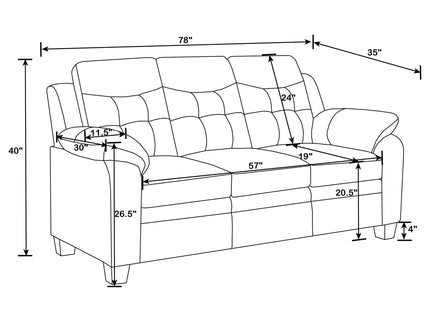 Castro - 2 Piece Living Room Set: Sofa & Loveseat - Black