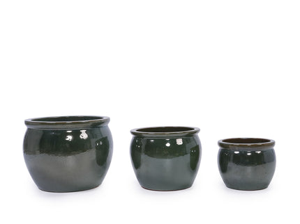 3 Pieces Ceramic Flowerpot, Planter For Patio, Garden Or Windowsills