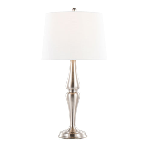Sawyer - Contemporary Table Lamp (Set of 2) - Nickel / White