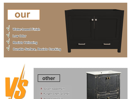 Bathroom Vanity With Soft Close Cabinet, Single Drawer, Sink Not Included - Black