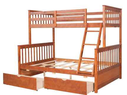 Bunk Bed With Ladders And 2 Storage Drawers