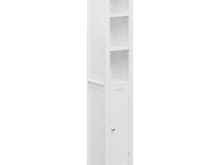 Slim Tall Bathroom Storage Cabinet With Adjustable Shelves, Anti Tip Freestanding Cabinet - White