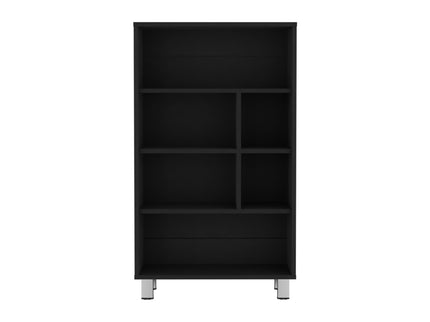 Bookcase, 6 Shelves, 4 Legs - Black
