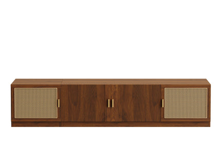 78" TV Stand For TVs Up To 85", Media Console, Adjustable Shelves - Walnut