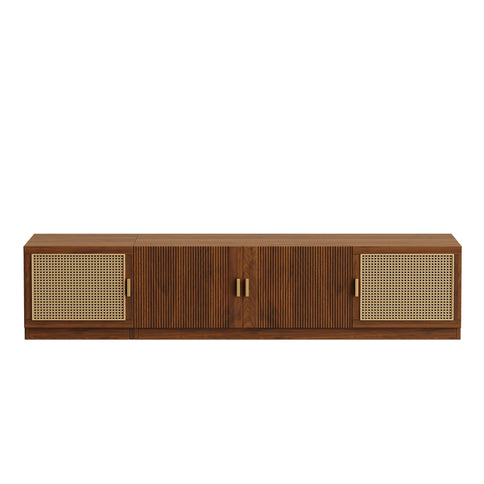 78" TV Stand For TVs Up To 85", Media Console, Adjustable Shelves - Walnut