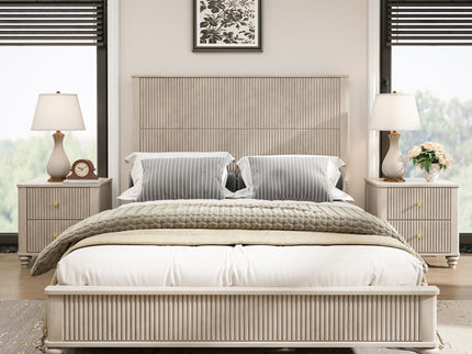 3 Piece Bedroom Set With Bed And 2 Nightstands
