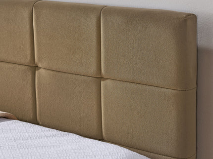 Upholstered Bed Frame With Tufted Backrest And Armrests