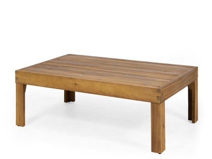 Outdoor 4 Seater Acacia Wood Chat Set With Wicker Accents And Cushions - Teak / Mixed Brown / Beige