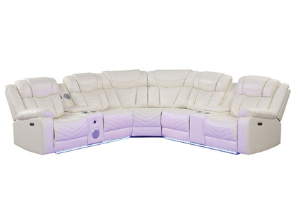 Challenger - Recliner Sectional Sofa, Built In USB, C Ports & Bluetooth