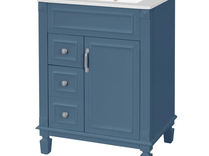 Bathroom Vanity With Sink, Compact Cabinet & 2 Drawers And Adjustable Shelf