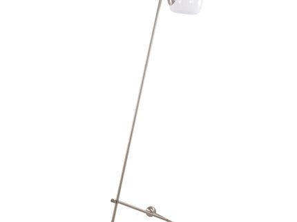Eileen - Contemporary Floor Lamp - Nickel / White