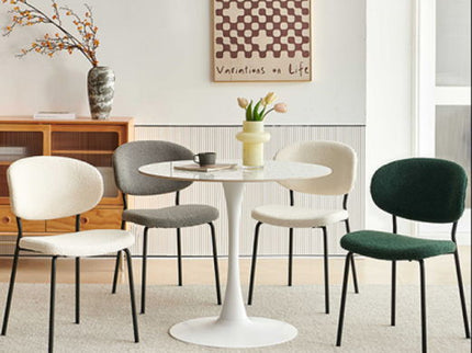 Boucle Dining Chairs, Dining Chairs With Metal Legs For Dining Room, Kitchen, Living Room